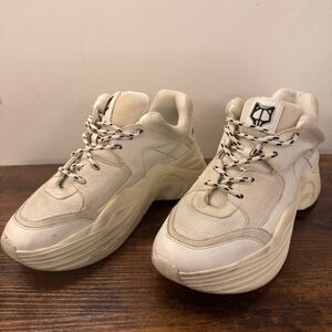 Naked Wolfe Cream Chunky Sneakers